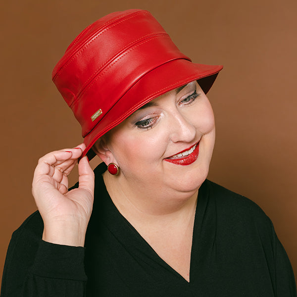 Glockenhut Leder rot