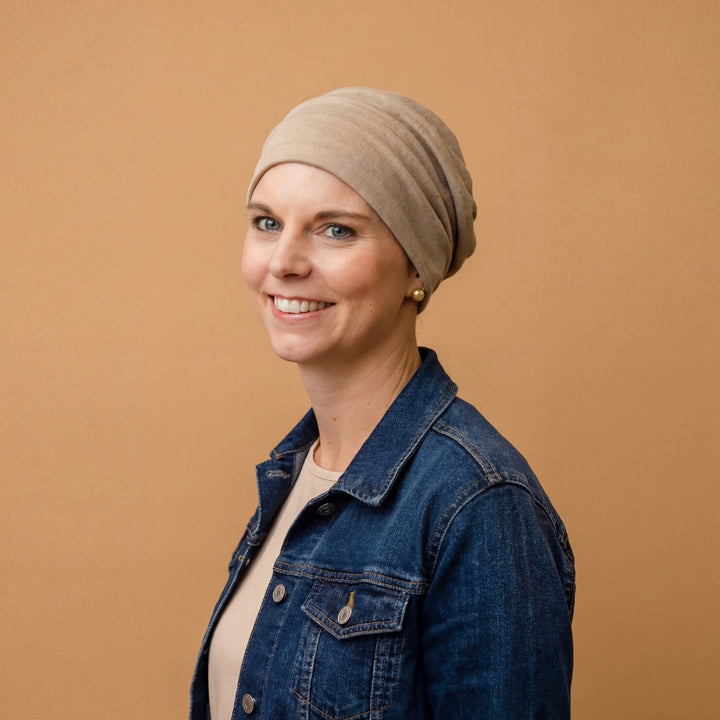 6Q Beanie Steingrau