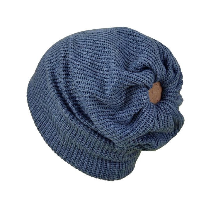 6Q Beanie Taubenblau Winter