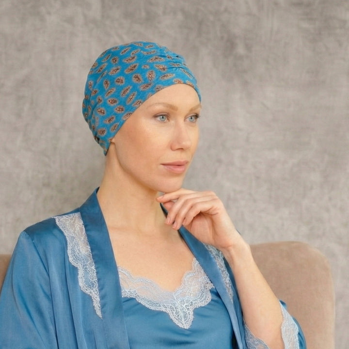 Nachtmütze Neyla Foglie Blue