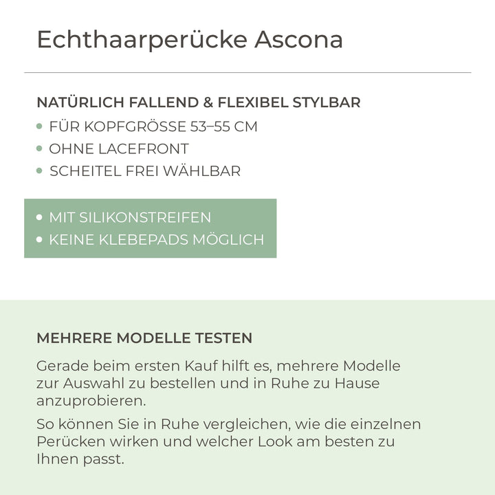 Echthaar-Perücke Ascona - Mandelbraun