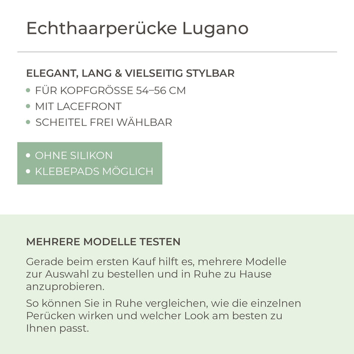 Echthaar-Perücke Lugano - Dunkelbraun