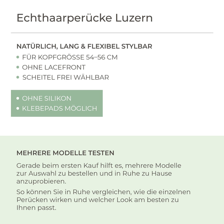 Echthaar-Perücke Luzern - Dunkelbraun