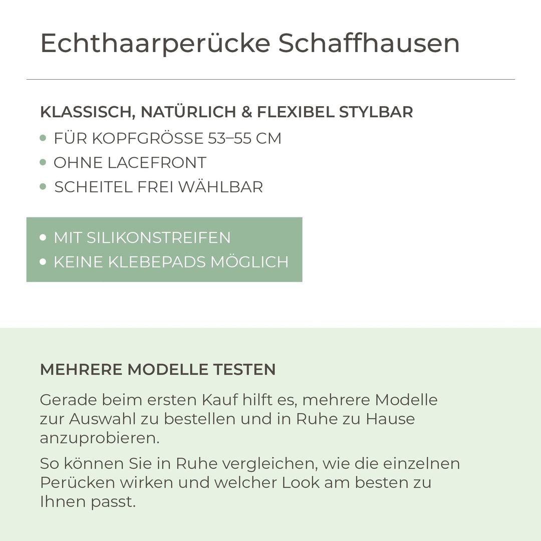 Echthaar-Perücke Schaffhausen - Dunkelbraun