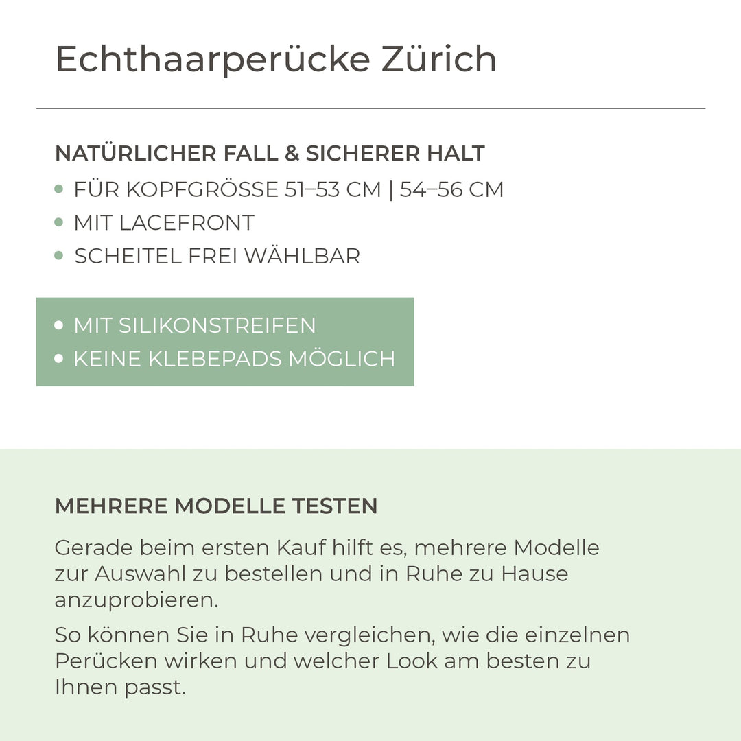 Echthaar-Perücke Zürich - Aschbraun