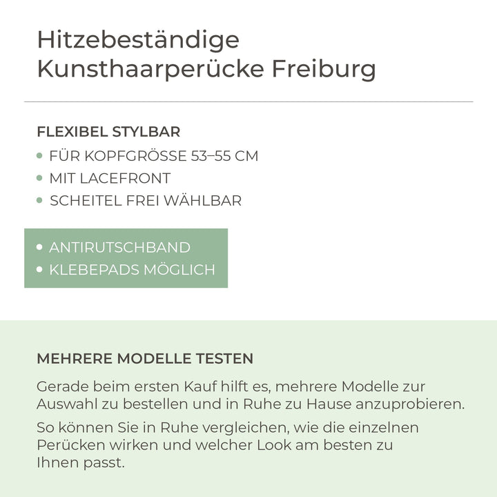 Hitzebeständige Kunsthaar-Perücke Freiburg - Aschbraun