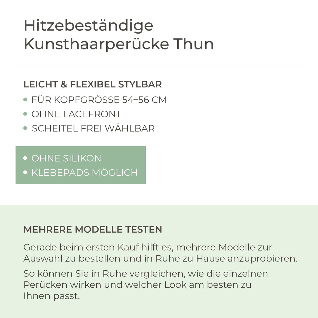 Hitzebeständige Kunsthaar-Perücke Thun - Nougatschimmer