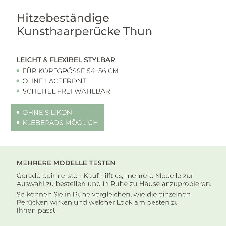 Hitzebeständige Kunsthaar-Perücke Thun - Schwarz