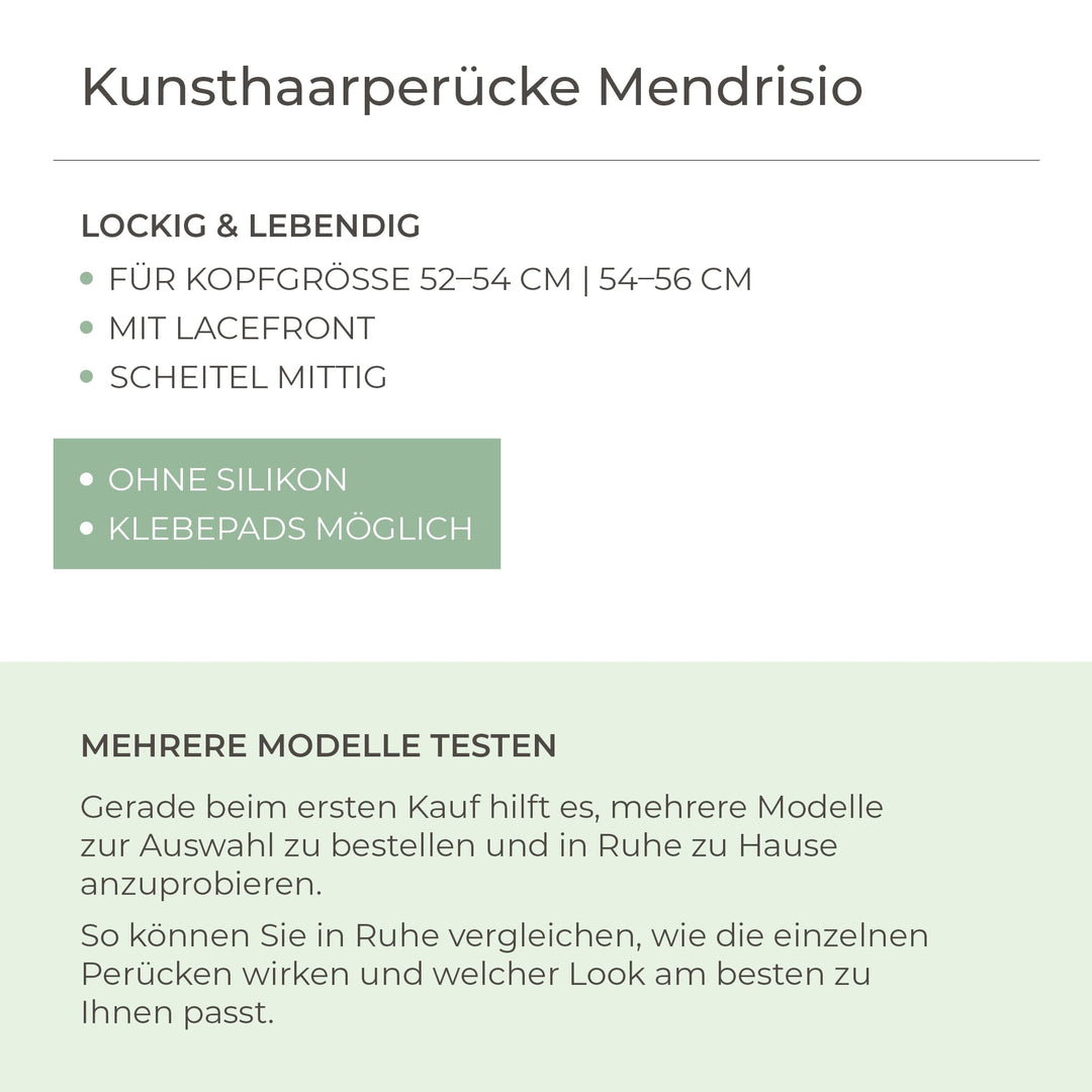 Kunsthaar-Perücke Mendrisio - Rubinrot