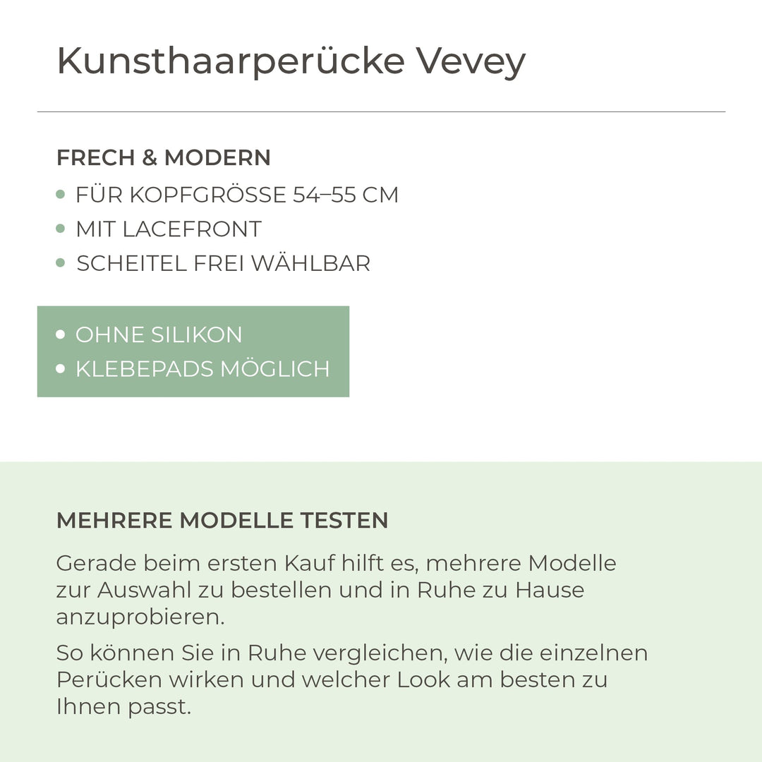 Kunsthaar-Perücke Vevey - Platin