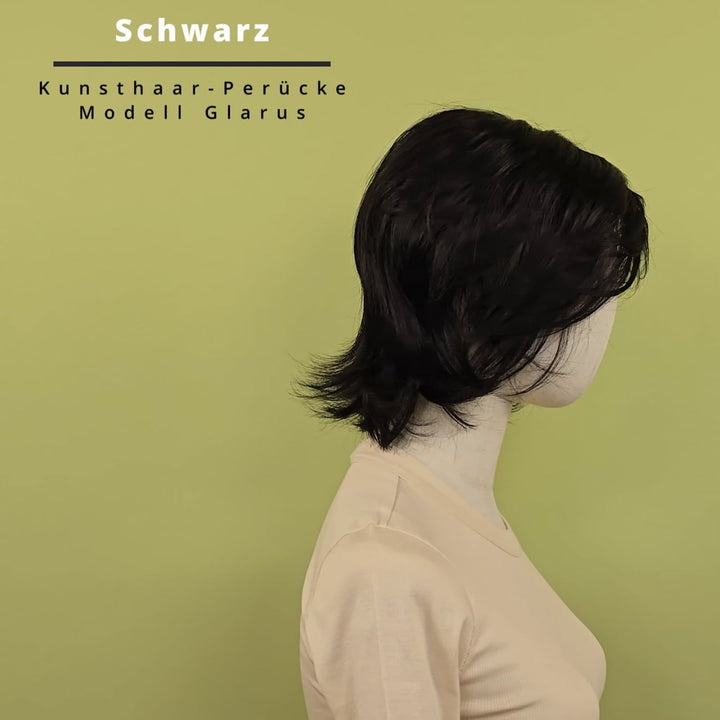 Kunsthaar-Perücke Glarus - Schwarz