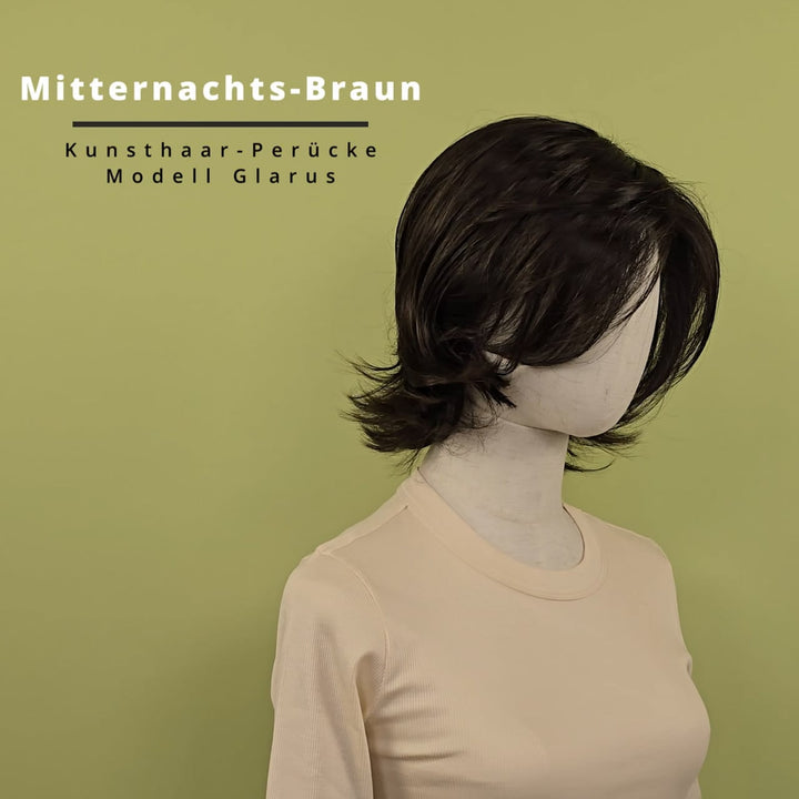 Kunsthaar-Perücke Glarus - Mitternachtsbraun
