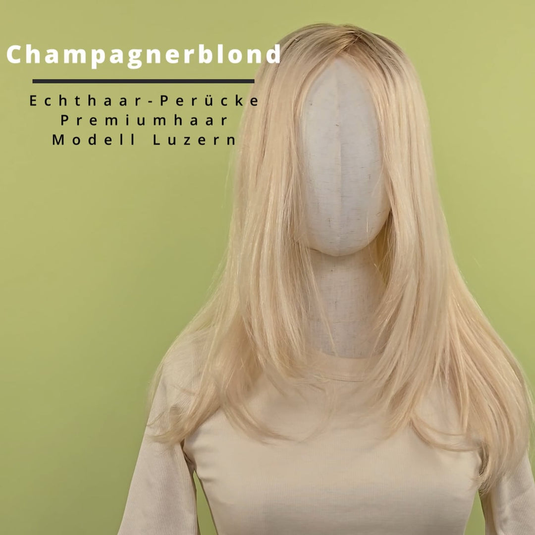 Echthaar-Perücke Luzern - Champagnerblond