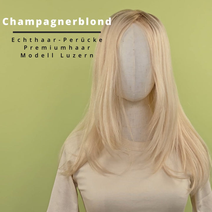 Echthaar-Perücke Luzern - Champagnerblond
