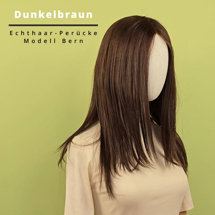 Echthaar-Perücke Bern - Dunkelbraun