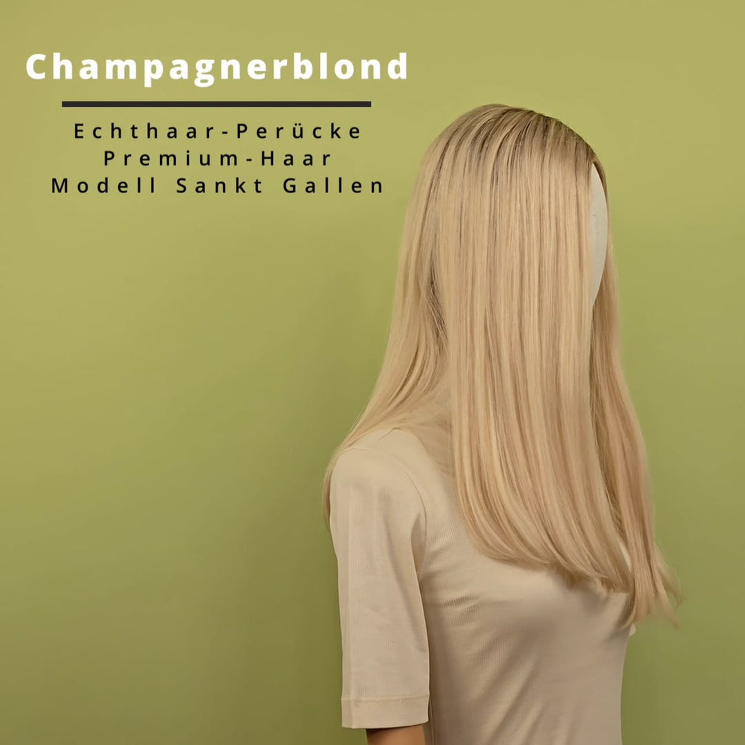 Echthaar-Perücke Sankt Gallen - Champagnerblond