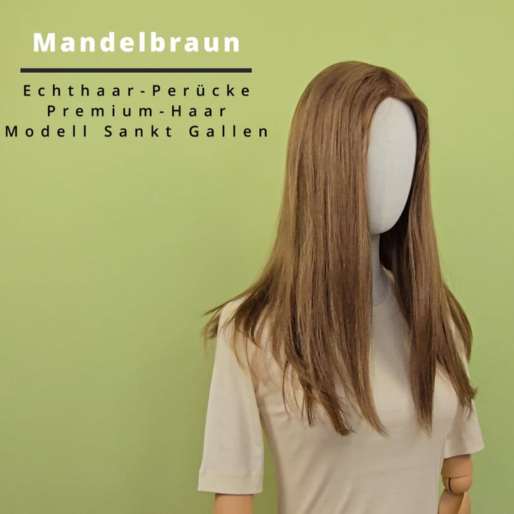 Echthaar-Perücke Sankt Gallen - Mandelbraun