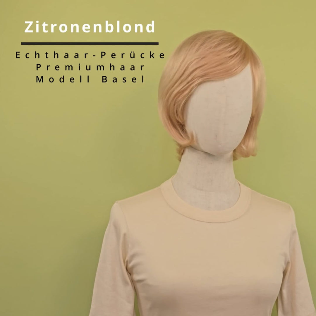 Echthaar-Perücke Basel - Zitronenblond