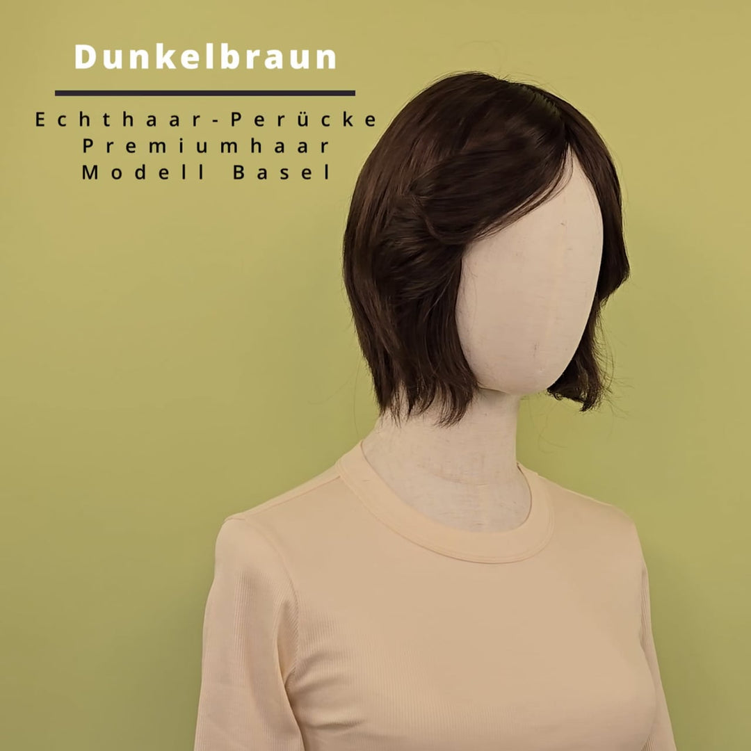 Echthaar-Perücke Basel - Dunkelbraun
