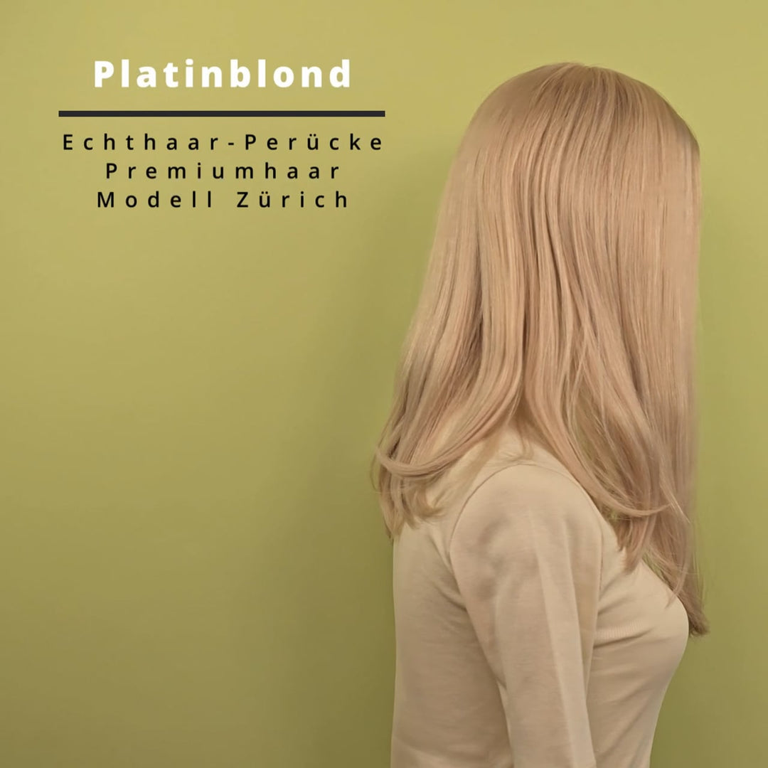 Echthaar-Perücke Zürich - Platinblond
