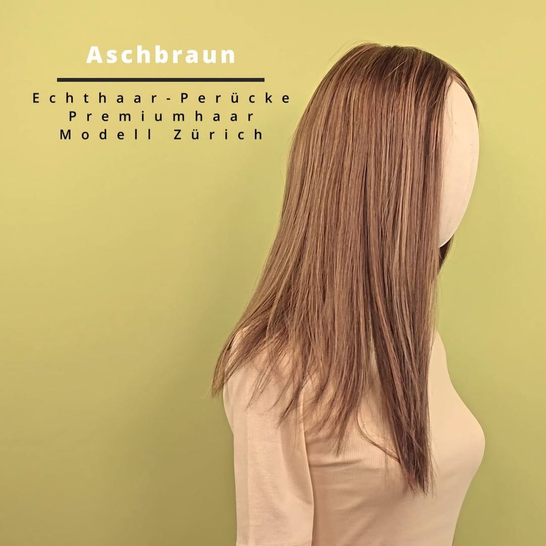 Echthaar-Perücke Zürich - Aschbraun