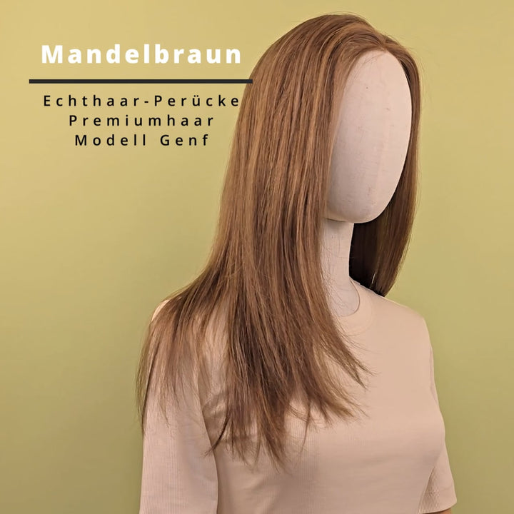 Echthaar-Perücke Genf - Mandelbraun