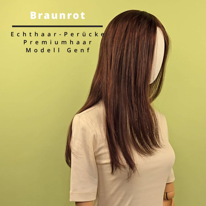 Echthaar-Perücke Genf - Braunrot