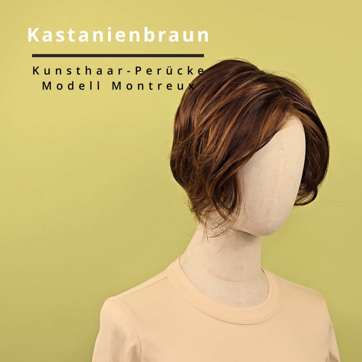 Kunsthaar-Perücke Montreux - Kastanienbraun