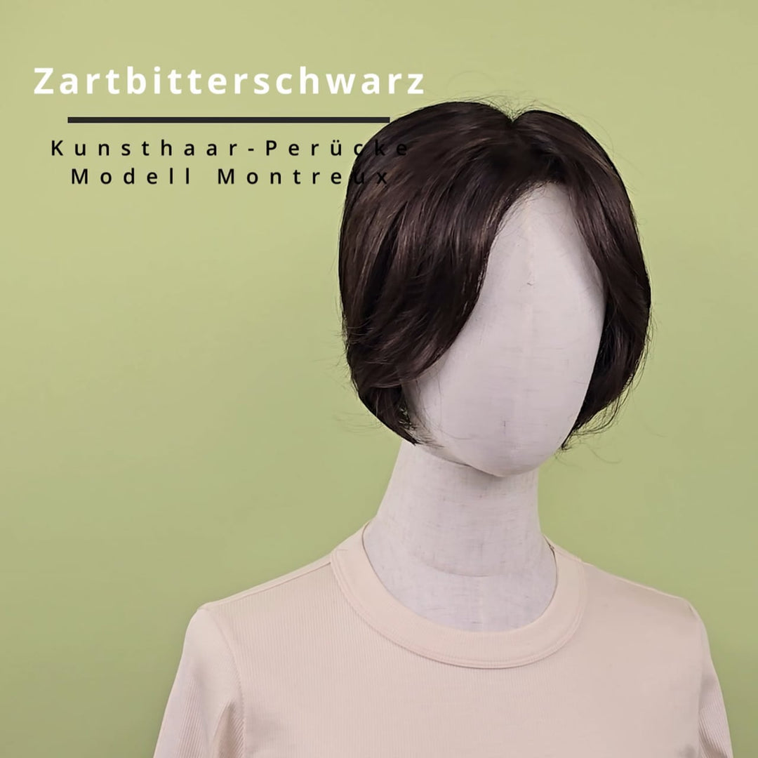 Kunsthaar-Perücke Montreux - Zartbitterschwarz