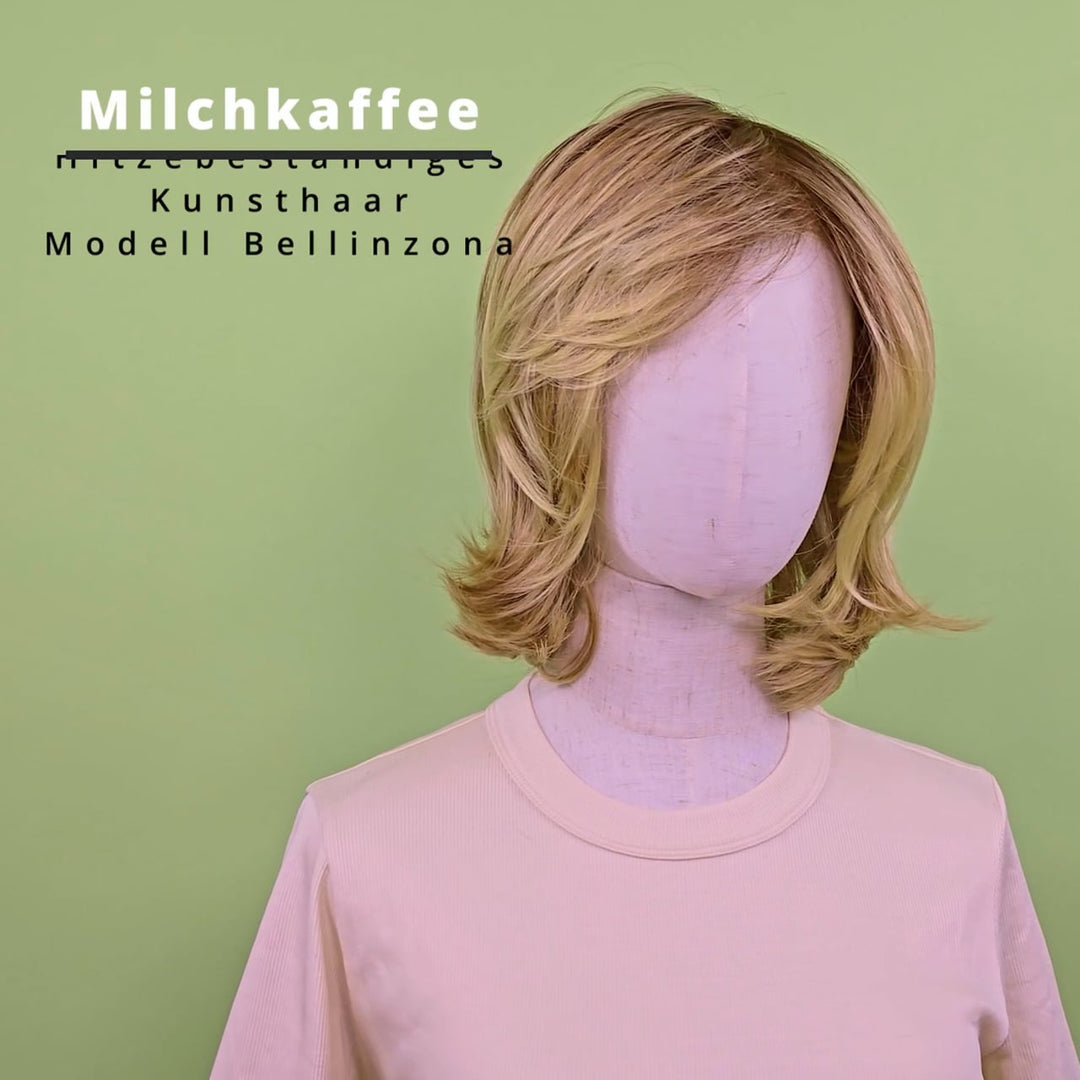 Hitzebeständige Kunsthaar-Perücke Bellinzona - Milchkaffee