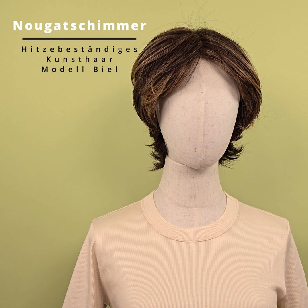 Hitzebeständige Kunsthaar-Perücke Biel - Nougatschimmer