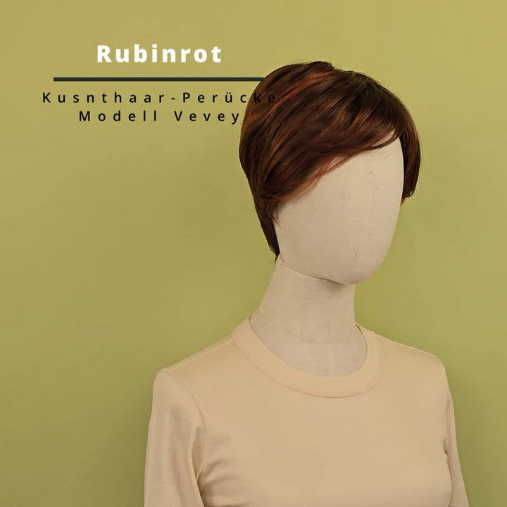 Kunsthaar-Perücke Vevey - Rubinrot