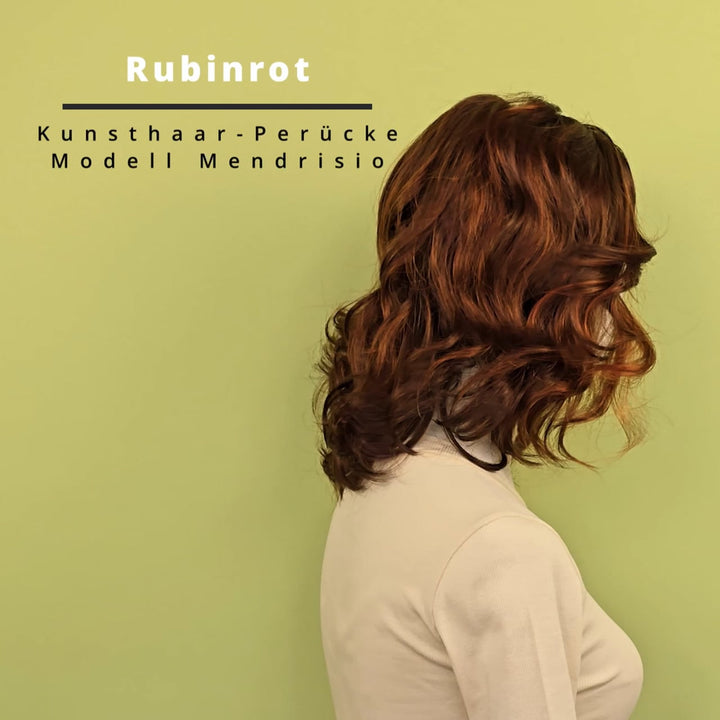 Kunsthaar-Perücke Mendrisio - Rubinrot