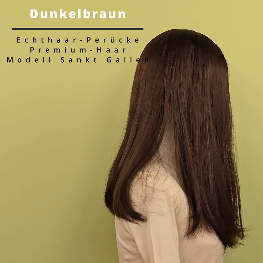 Echthaar-Perücke Sankt Gallen - Dunkelbraun