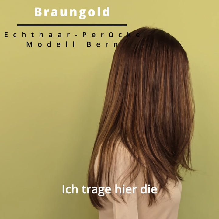 Echthaar-Perücke Bern - Braungold