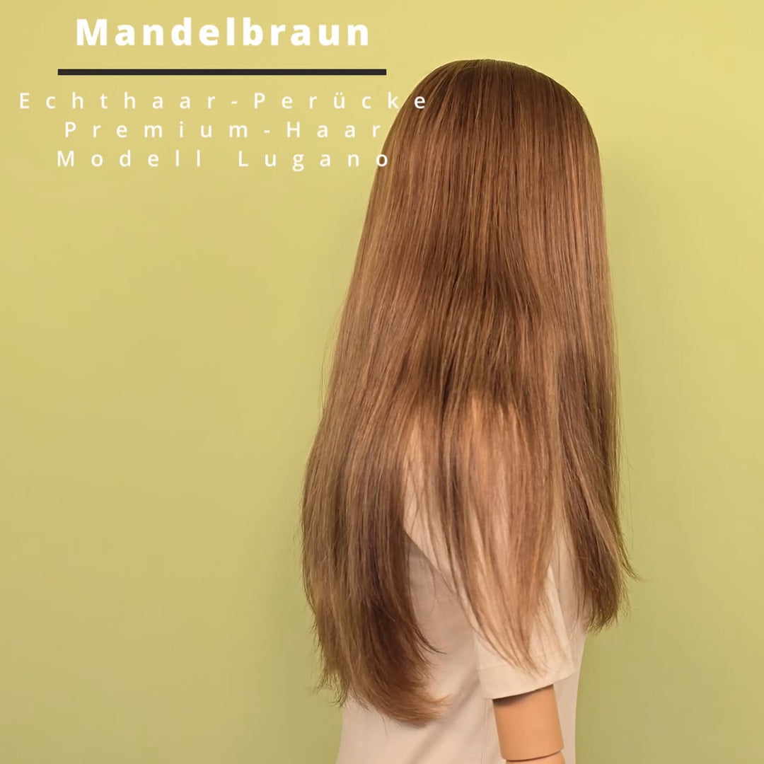 Echthaar-Perücke Lugano - Mandelbraun