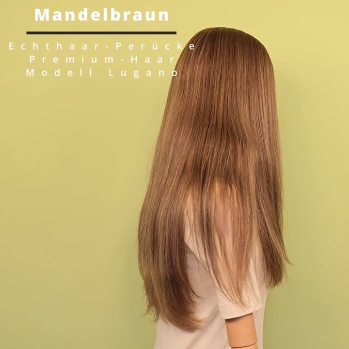 Echthaar-Perücke Lugano - Mandelbraun