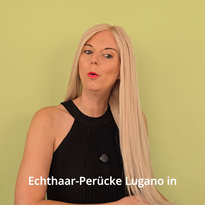 Echthaar-Perücke Lugano - Platinblond