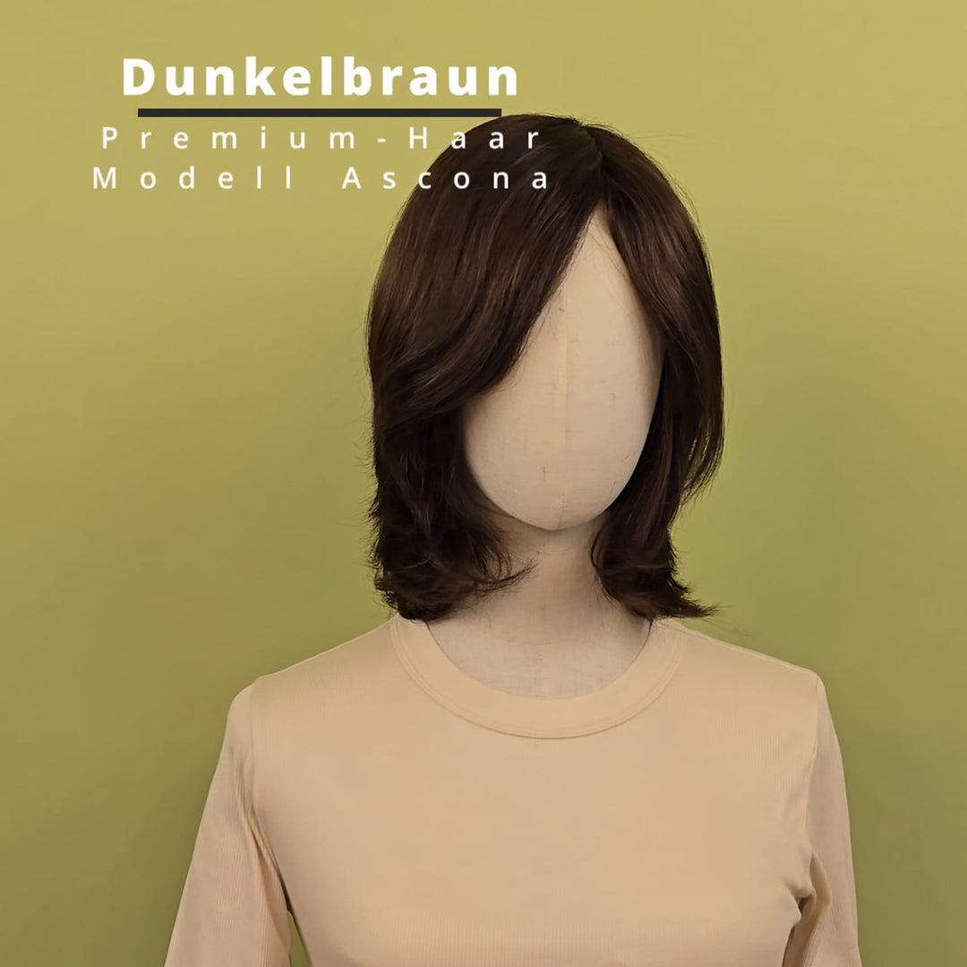Echthaar-Perücke Ascona - Dunkelbraun