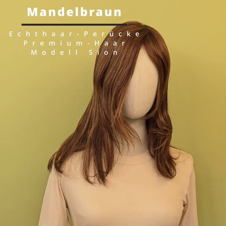 Echthaar-Perücke Sion - Mandelbraun
